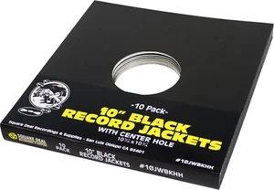 (10) 10” Vinyl Record Jackets Media Storage Black with Hole - 10JWBKHH - Picture 1 of 3