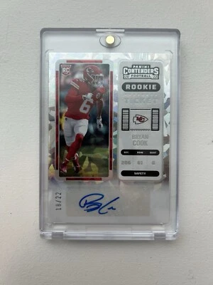 2022 Panini Contenders Football Bryan Cook Cracked Ice Auto 18/22 - Image 1 of 2
