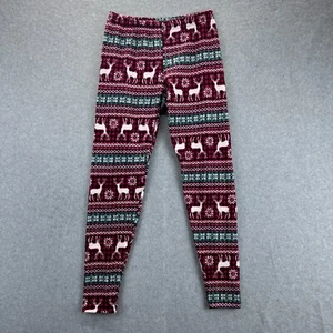 French Laundry Holiday Christmas Thermal Fair Isle Soft Fleece Leggings Size S - Picture 1 of 7