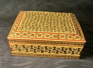Vintage Mosaik Holz Intarsien Schmuck Schmuckkästchen - Bild 1 von 24
