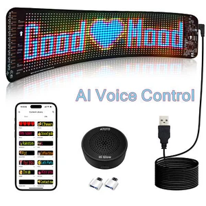 ATOTO 14''x4'' Scrolling Advertising LED Signs AI Voice Control for Shop Bar Car - Picture 1 of 8