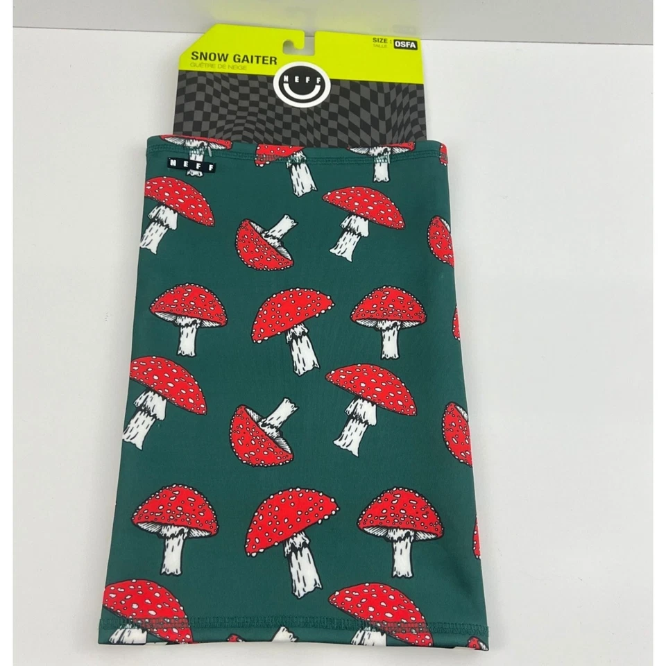 Neff 头饰 Snow Gaiter 绿色红色蘑菇 OSFA 全新带标签 — 第 1/4 张图片