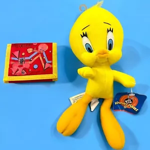 Portafoglio vintage Looney Tunes Tweety Bird Six Flags GA 1988 e peluche 1997 anni 80 90 - Foto 1 di 15