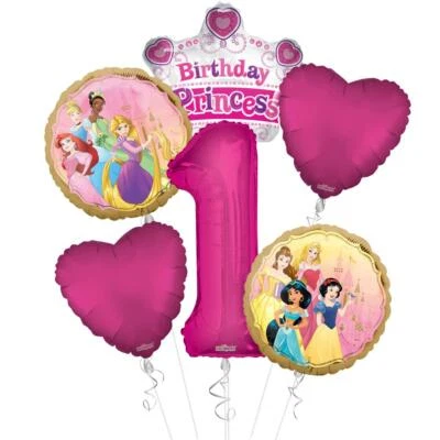 Disney Princess Happy Birthday Balloon Bouquet (6 Balloons) | Viva Party Balloon - Image 1 of 4