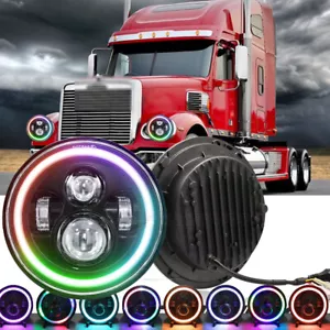Faros redondos RGB de 7 pulgadas 2 piezas para Freightliner Coronado 2001 2002 2003-2016 - Imagen 1 de 14