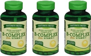 Nature's Truth High Potency Complete B-Complex + VitaminC Caplets 100 ct(3 Pack) - Picture 1 of 1