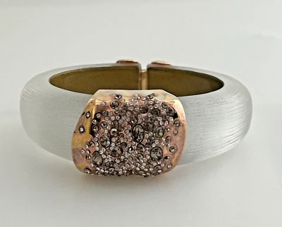 Brazalete Brazalete Alexis Bittar Bisagras Blanco Lucita Swarovski Cristal Polvo Foto 1 de 4