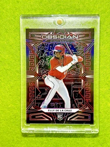 Elly De La Cruz RED REFRACTOR ROOKIE CARD Obsidian PRIZM 2023 Chronicles RC REDS - Picture 1 of 24