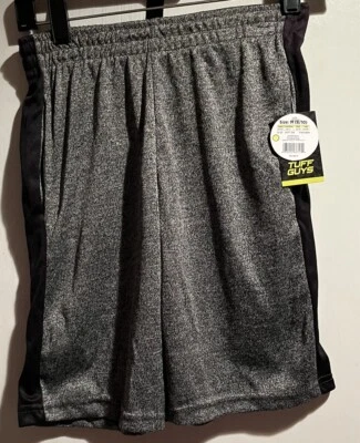 Pantalones Cortos Tuff Guys Niños M (8/10) Negro Gris 100% Poliéster con Bolsillos Nuevos con Etiquetas Foto 1 de 4