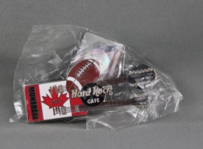 2001 Grey Cup Pin - Maple Leaf Double Guitar Hard Rock Cafe - Inlaid Pin  - Image 1 of 3