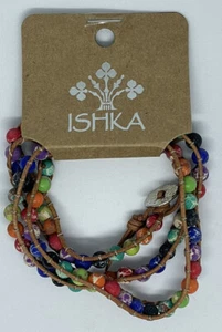 Chakra Wrap 3x Round Bead Bracelet - Multicoloured - Foto 1 di 5