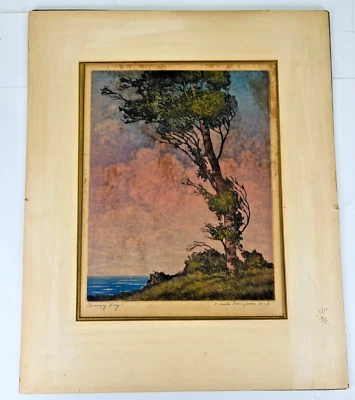 *DAÑADO* F Leslie Thompson Firmado “Breezy Day” Genuino Original Grabado 22"x18" Foto 1 de 4