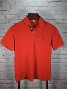 Men’s Burberry Brit Vintage Medium Polo Shirt Orange Nova Check - Picture 1 of 9