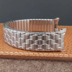 1964 19mm 18mm Matte White Gold-Fill Speidel Spartacus Unused Vintage Watch Band - Picture 1 of 8