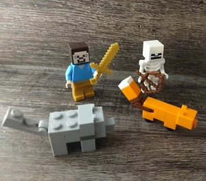 Lego Minifigures Lot ~ Steve Wolf Skeleton Fox 21162 Taiga Adventure Minecraft - Picture 1 of 4