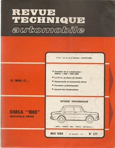 REVUE TECHNIQUE AUTOMOBILE 277 RTA 1969 ETUDE SIMCA 1000 NOUVELLE SERIE - Bild 1 von 5