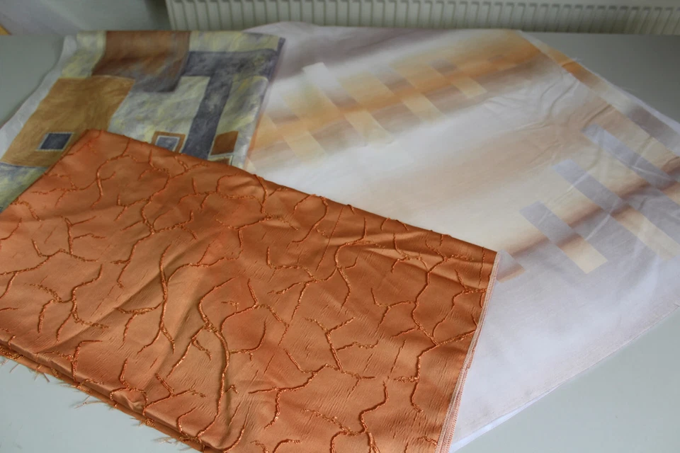 Stoff 3 große Stück Dekostoff Gardinenstoff Stoffpaket Reststücke Sonderpreis - Bild 1 von 4