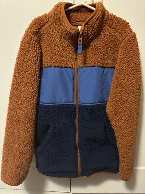 Chaqueta Sherpa Carters Boy - Talla 10 - Naranja Quemado/Azul Foto 1 de 4