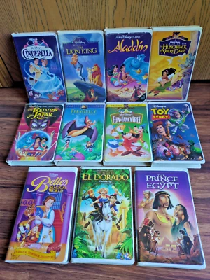 Disney Masterpiece Black Diamond Dreamworks FOX Kids Lot 11 VHS Clamshell TESTED - Image 1 of 4