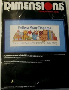 Dimensions Stamped Cross Stitch - Follow Your Dreams Kit 3087 NEU Bears Dreams - Bild 1 von 7