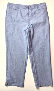 Cropped Pants Size L Talbots Women’s Blue  100% Cotton - Picture 1 of 8