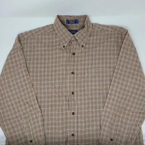 Pendleton Herren Canterbury Stoff Wolle Pima Baumwolle kariert Flanellhemd rot Lg EUC - Bild 1 von 8