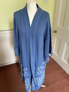 *WHITE STUFF* PURE COTTON BLUE EMBROIDERED KIMONO SIZE L BNWT - Picture 1 of 11