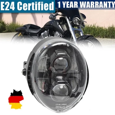 Faro LED E24 con luz de marcha diurna High Low Beam para Harley V-Rod 2002-2017 - Imagen 1 de 4