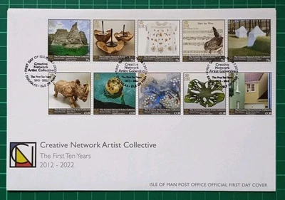 ISLE OF MAN 2022 CREATIVE NETWORK ARTIST COLLECTIVE - TEN YEARS SET OF 10 ON FDC - Image 1 of 2