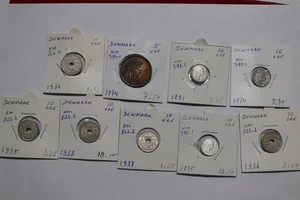 🧭 🇩🇰 DÄNEMARK 5 + 10 ERZ SAMMLUNG SEIT 1874 TEILS RAR B88 #16 CG49 - Bild 1 von 4