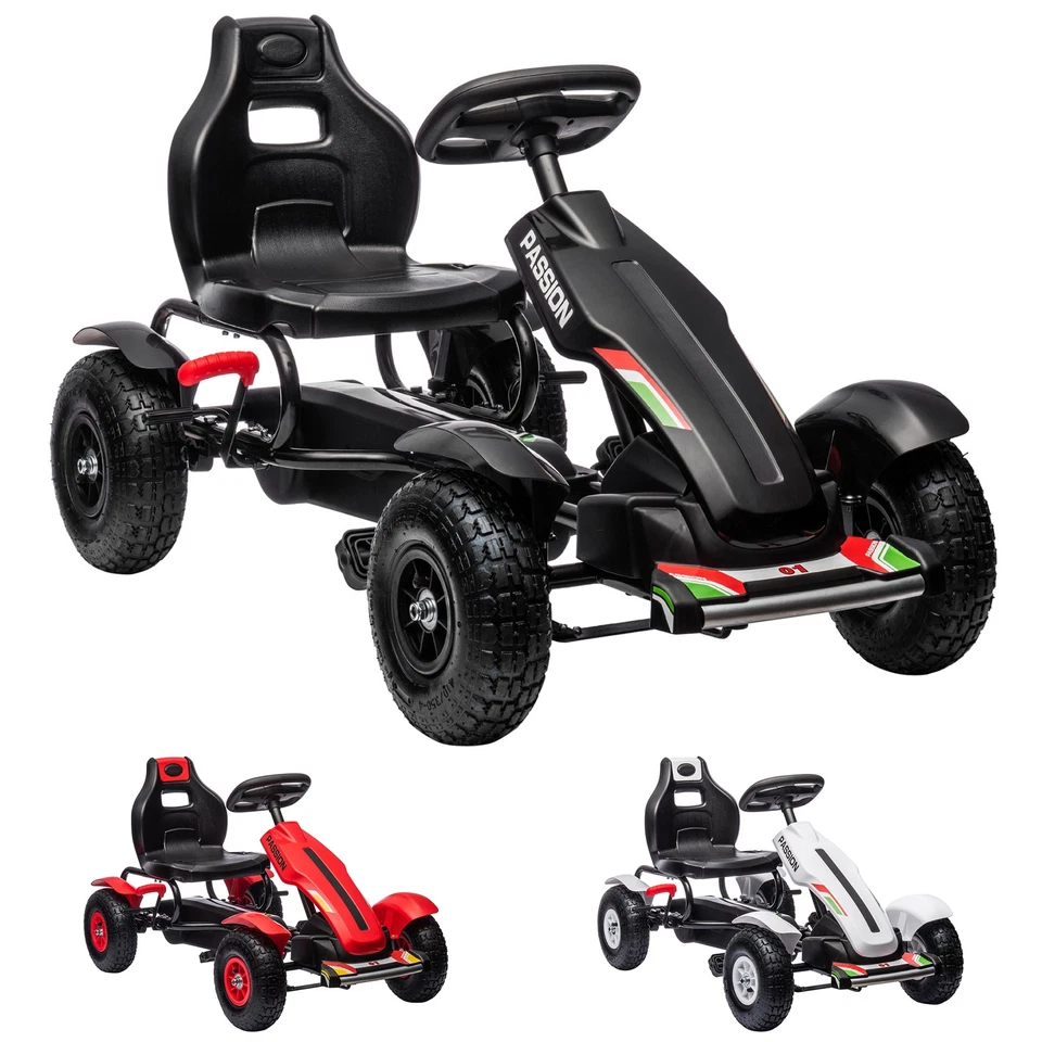 HOMCOM Go Kart a Pedali per Bambini 5-12 Anni in Plastica e Metallo - Immagine 1 di 1