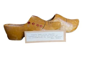 VTG Wooden Dutch Shoes Clogs Hand Carved Holland Museum Collection - Picture 1 of 10