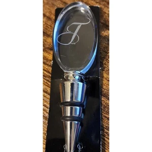 Hallmark Tequila/Wine Topper with Initial Letter "T" Glass & Chrome. - Picture 1 of 3