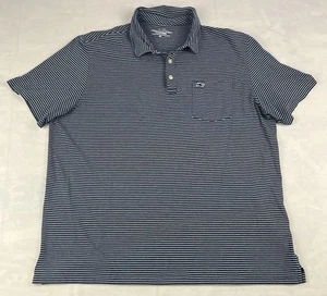 Vineyard Vines Polo Shirt Mens XL Blue Striped Whale Logo Edgartown Stretch - Picture 1 of 6