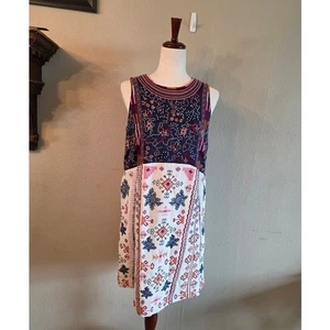 Anthropologie Akeimi + Kin Women's Embroidered Colorblocked Dress SZ 6 - Picture 1 of 9