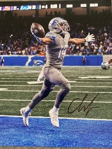 AMON-RA ST BROWN HANDSIGNIERTES SIGNED DETRIOT LÖWEN "TOUCHDOWN" 8X10 FOTO - Bild 1 von 1