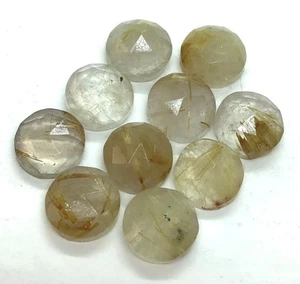 Piedras preciosas sueltas redondas de rutilo dorado natural AAA para hacer todas las joyas - Imagen 1 de 17