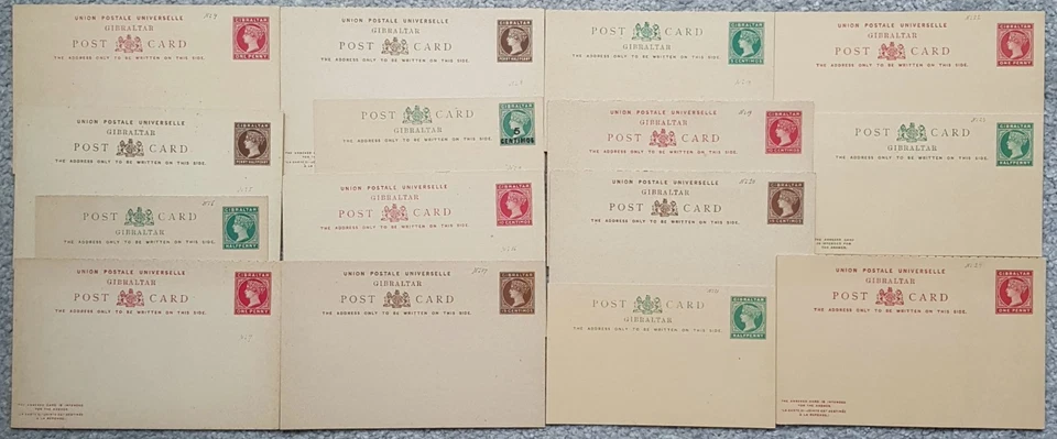 Почтовые канцелярские открытки GIBRALTAR QV X15 как новые неиспользованные H&G4-24 1887-98 - Изображение 1 из 1