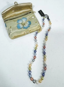 HONORA 925 STERLING SILBER, MEHRFARBIGE ECHTE PERLENKETTE - Bild 1 von 7