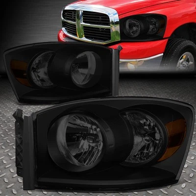 ДЛЯ 06-09 DODGE RAM 1500 2500 3500 ДЫМЧАТЫЙ КОРПУС ЯНТАРНЫЕ УГЛОВЫЕ ФАРЫ ЛАМПЫ - Изображение 1 из 4