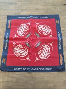 Harley Davidson 100 Years Chrome 2003 Miller Lite Beer Bandana Handkerchief NOS - Picture 1 of 9