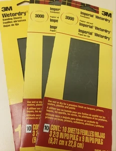 Menge 3 10 Stück 3M Wetordry 3000 Körnung Korn Schleifblätter Schleifpapier fein 7B8 - Bild 1 von 3