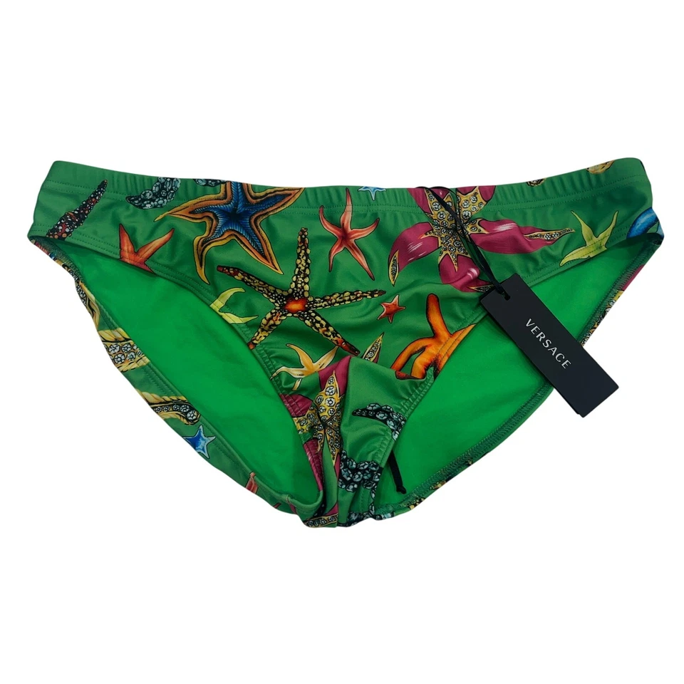M2-25 VERSACE Tresor De La Mer Triangle Cut Speedo Swimsuit Green Size 6/34-36/M - Image 1 of 4
