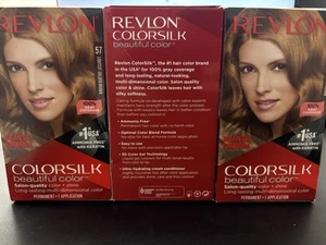 Revlon Colorsilk 57 Lightest Golden Brown Permanent Hair Color (Lot of 3) - Picture 1 of 1