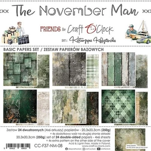 8" x 8" scrapbooking paperpad The November Man Backgrounds 24 sheets - Picture 1 of 9