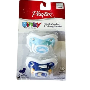 Playtex Binky Silicone Pacifier Set 6 Months + Vtg NOS 2013 Cloud Moon 2 Pk - Picture 1 of 14