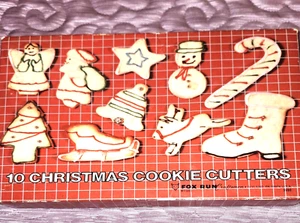 Fox Run Vintage Set of 10 Christmas Cookie Cutters - Picture 1 of 6