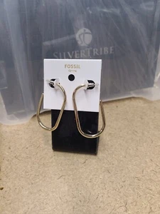 Fossil Ear Party Earrings Silver Tone Brass MSRP $60 - Picture 1 of 3
