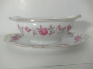 Vintage RC Nippon Toki Kaisha Pink Rose Floral Pattern Gravy Bowl - Picture 1 of 8