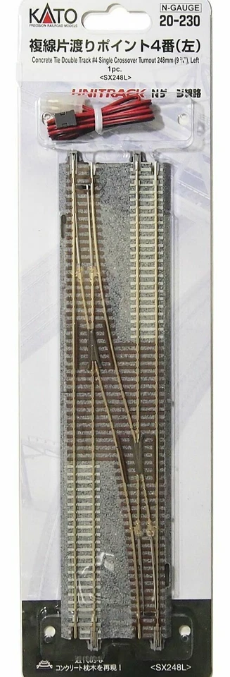 Kato N Scale ~ New ~ Single Left Crossover Electric Turnout Switch 248mm 20-230 - Image 1 of 1